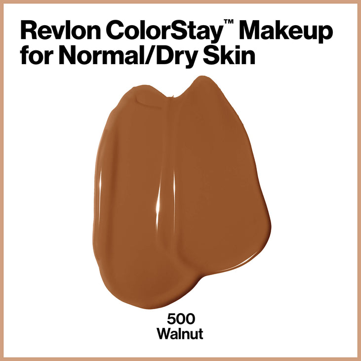 Revlon ColorStay Liquid Foundation Makeup, Normal/Dry Skin, SPF 20, Walnut, 1 fl oz.