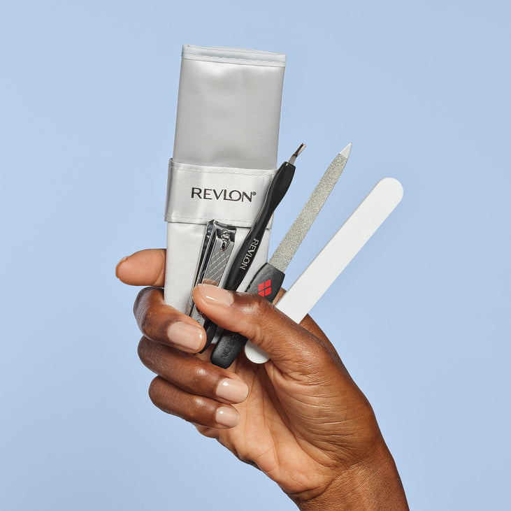 Revlon 4 Piece Manicure Kit with Nylon Case, Silver