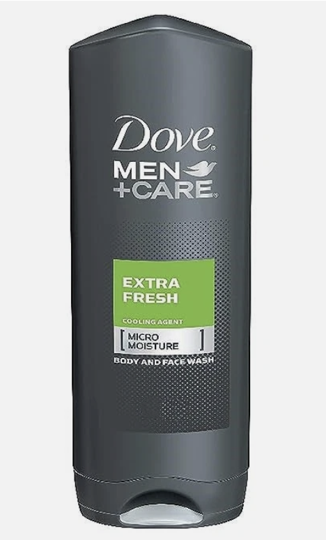 Dove for Men Plus Care Extra Fresh Body and Face Wash 250 ml / 8.45 Fl Oz (2 PACK)