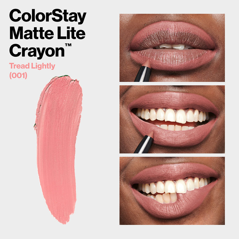 Revlon ColorStay Matte Lite Crayon Lightweight Lipstick, 001 Tread Lightly, 0.049 oz