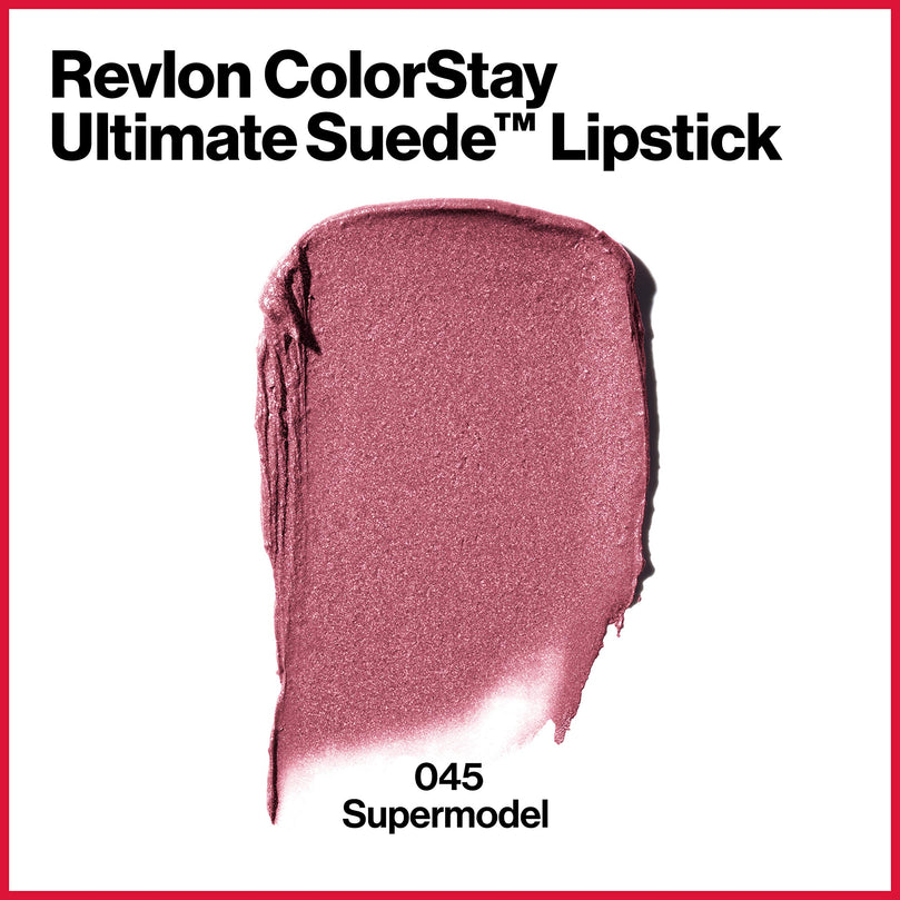 Revlon ColorStay Ultimate Suede Lipstick, Longwear Soft, Ultra-Hydrating High-Impact Lip Color, Formulated with Vitamin E, 045 Supermodel, 0.09 oz