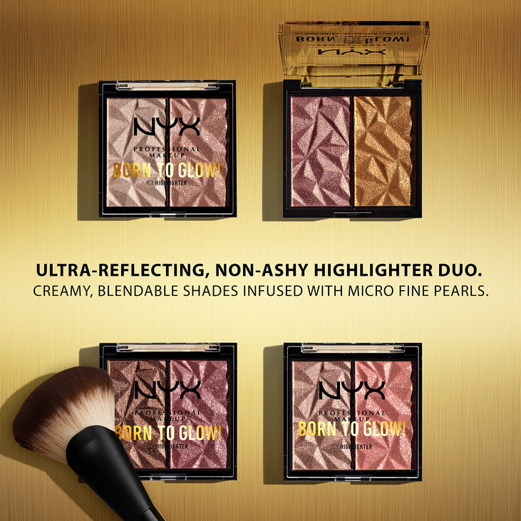 NYX PROFESSIONAL MAKEUP Born To Glow Icy Highlighter Duo - High Key Flex