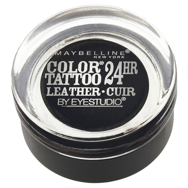 Maybelline Eyestudio ColorTattoo Leather 24HR Cream Eyeshadow, Dramatic Black, 0.14 Oz