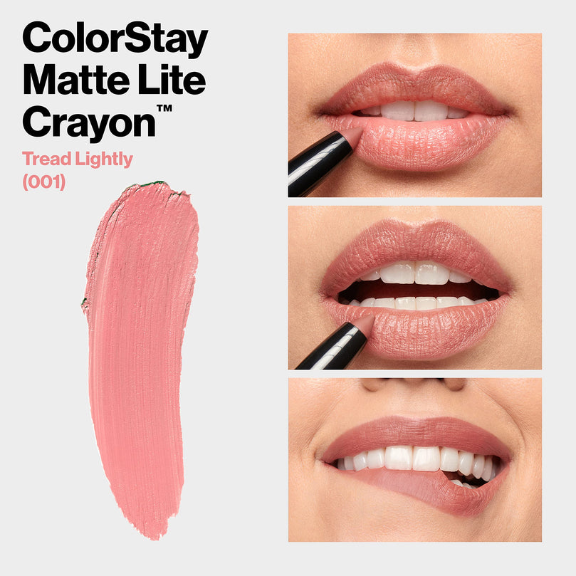 Revlon ColorStay Matte Lite Crayon Lightweight Lipstick, 001 Tread Lightly, 0.049 oz