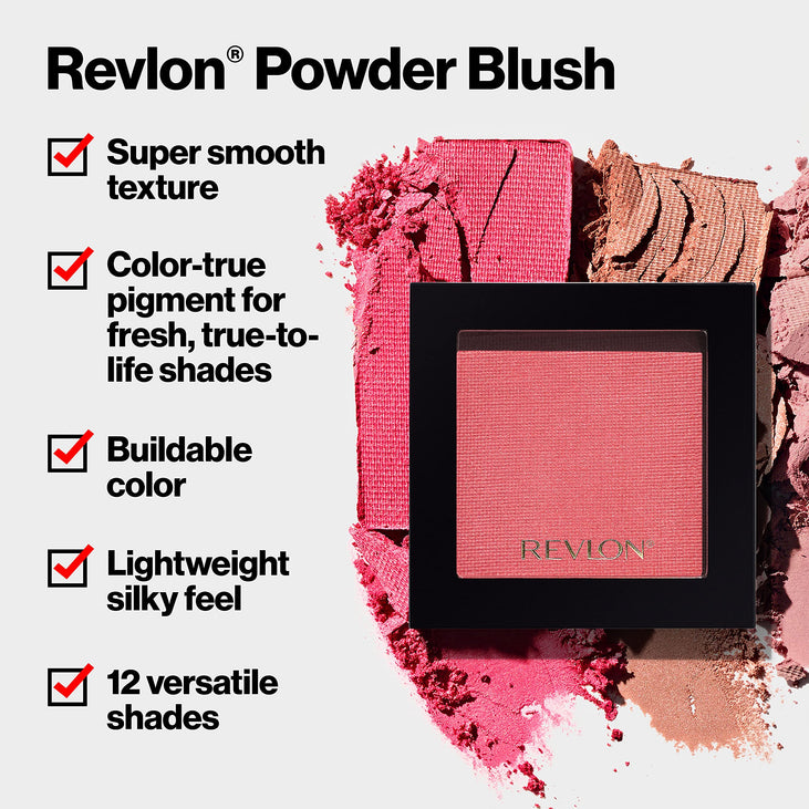 Revlon Powder Blush, Satin Finish, 006 Naughty Nude, 0.17 oz