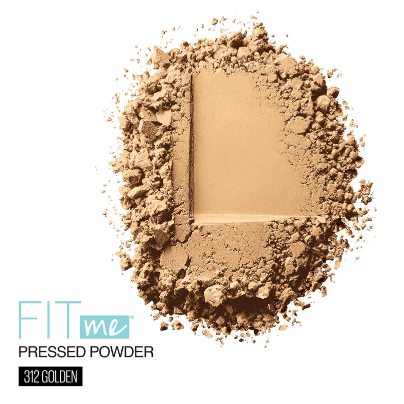 Maybelline Fit Me Matte + Poreless Powder Foundation Makeup, 312 Golden, 0.29 oz