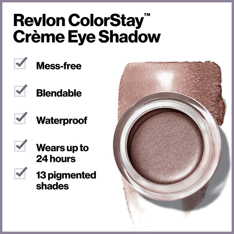 Revlon Colorstay Creme Eye Shadow, Longwear Blendable Matte or Shimmer Eye Makeup with Applicator Brush in Silver, Earl Grey (760) , 0.18 Ounce (Pack of 1)