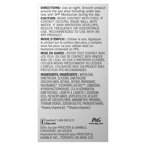 Olay Retinol 24 MAX Night Eye Cream, All Skin Types, 0.5 oz
