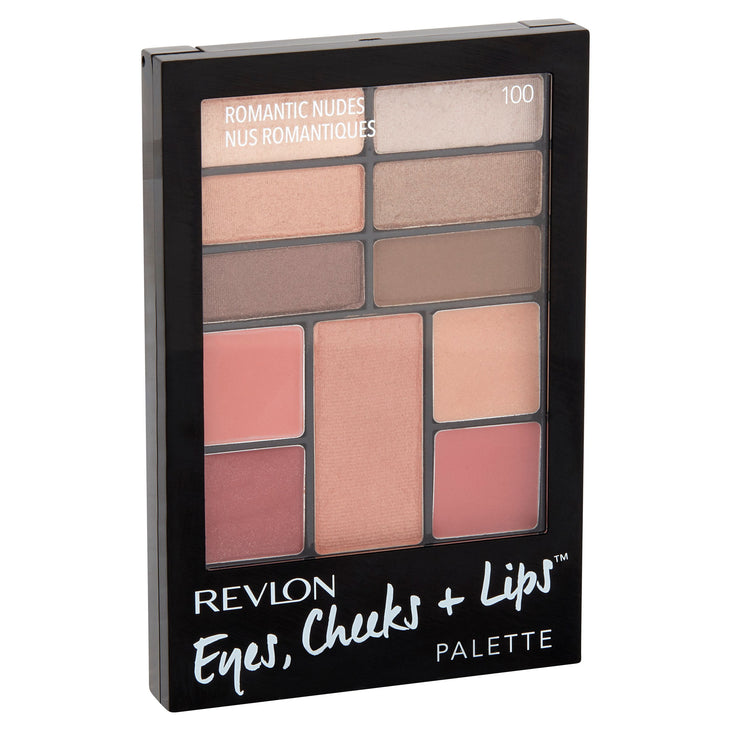 Revlon Eyes, Cheeks + Lips Palette 100 Romantic Nudes: Shadow .04 Oz., Blush .13 Oz., Lipstick .03 Oz., Lip Gloss .03 Oz.