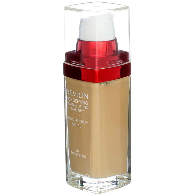 Revlon Age Defying 3X Cream Foundation Makeup, SPF 20, Tender Beige, 1 fl oz