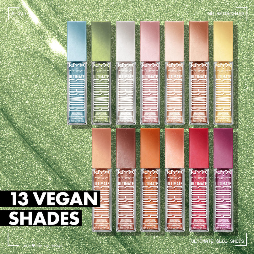NYX PROFESSIONAL MAKEUP Ultimate Glow Shots, Liquid Eyeshadow, Long-Lasting Shimmer Eye Shadow with Vitamin C - Clementine Fine