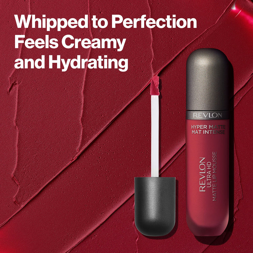 Revlon Ultra HD Lip Mousse Hyper Matte, Liquid Cream-like Lipstick, 0.16 oz, 810 Sunset