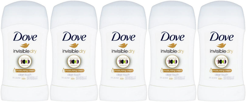 Dove Invisible Dry Antiperspirant Stick, 40 Ml / 1.4 Ounce (Pack of 5)
