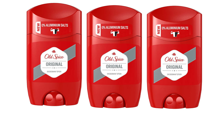 Old Spice Original Deodorant Stick- 0% Aluminium 50 ml, pack of 3