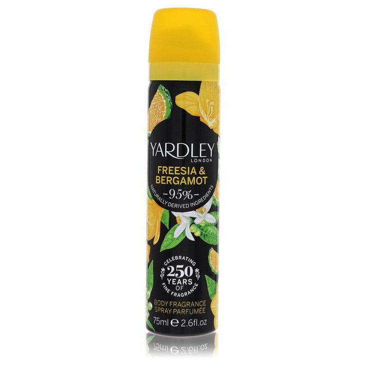 Yardley Freesia & Bergamot by Yardley London Body Fragrance Spray 2.6 oz for Women Pack of 4