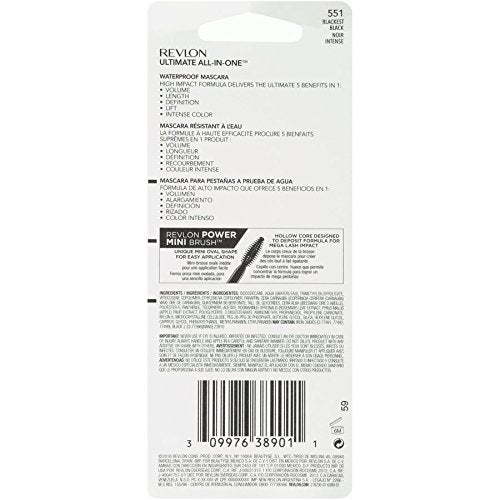 Revlon Ultimate All-in-One Mascara, Waterproof Blackest Black