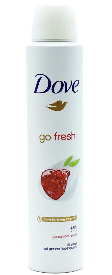 Dove Deodorant Body Spray Pomegranate 200 ml (Pack of 6)