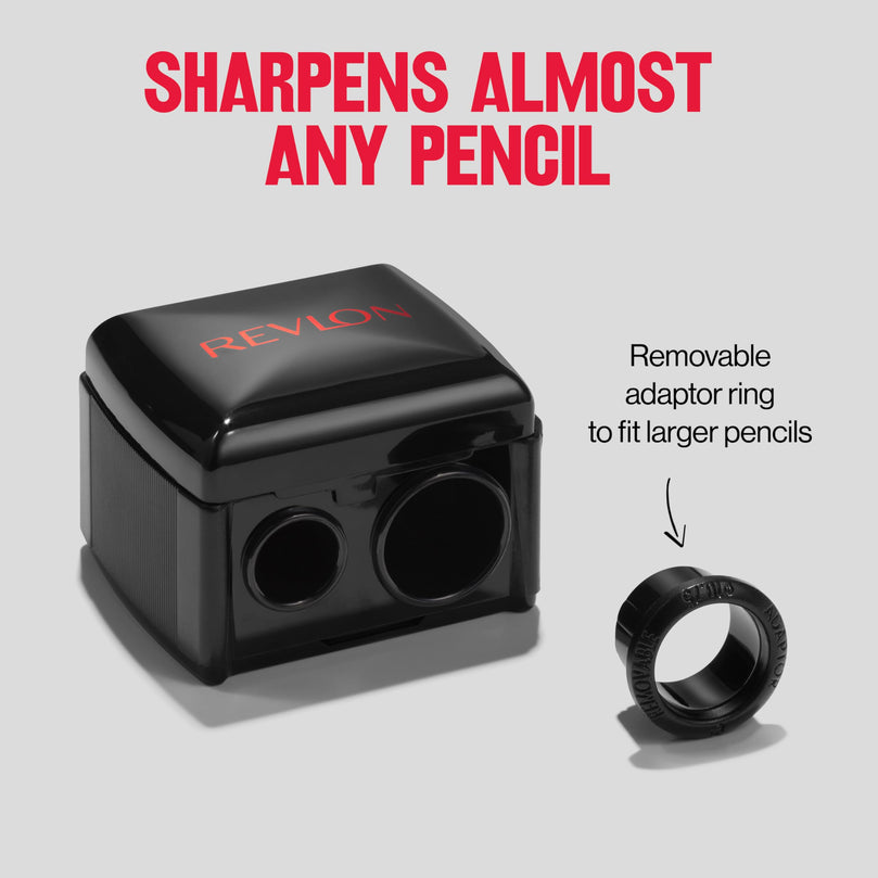 Revlon Universal Points Dual Hole Cosmetic Pencil Sharpener for Eyeliner & Lip Liner Pencils, 1 count