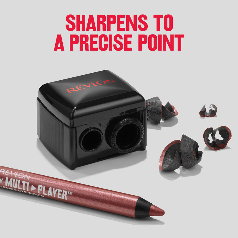 Revlon Universal Points Dual Hole Cosmetic Pencil Sharpener for Eyeliner & Lip Liner Pencils, 1 count