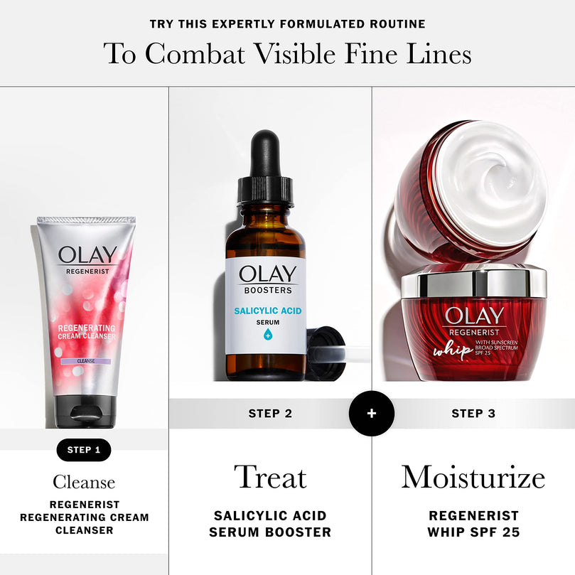 Olay Salicylic Acid Serum, Exfoliating Booster for Oily Dull Skin, Fragrance-Free, 1.0 oz