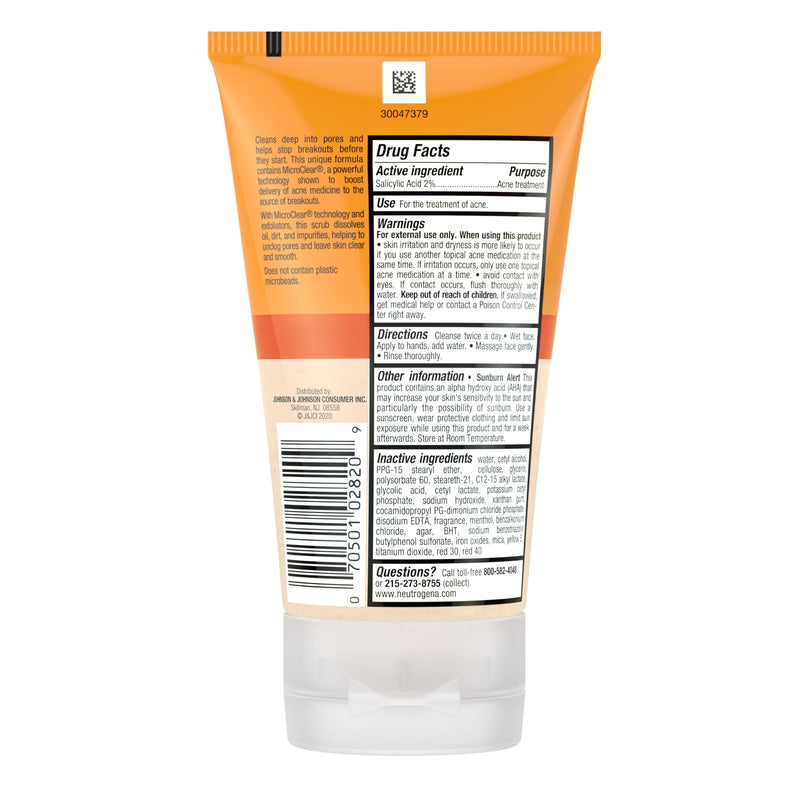 Neutrogena Oil Free Acne Face Scrub 4.2 fl. oz (2 Pack)