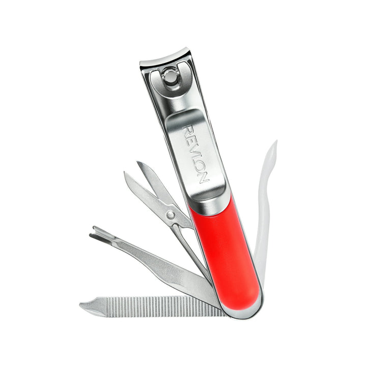 Revlon All in One Stainless Steel Fingernail Clipper, Silver, 1 Count