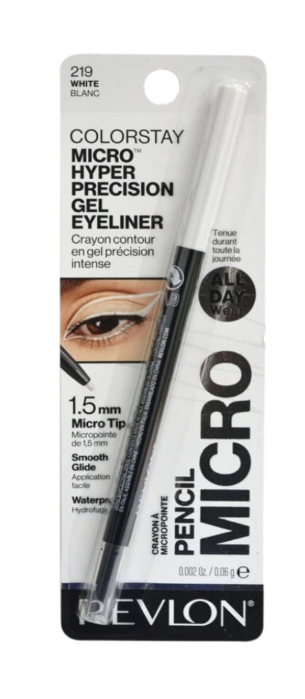 Revlon Colorstay Micro Hyper Precision Gel Eyeliner, 219 White Blanc, All Day Wear, 1.5mm Tip - Pack of 2