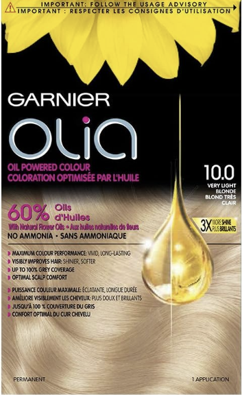 Garnier Olia Oil Powered Permanent Hair Color 10.0 Very Light Blonde