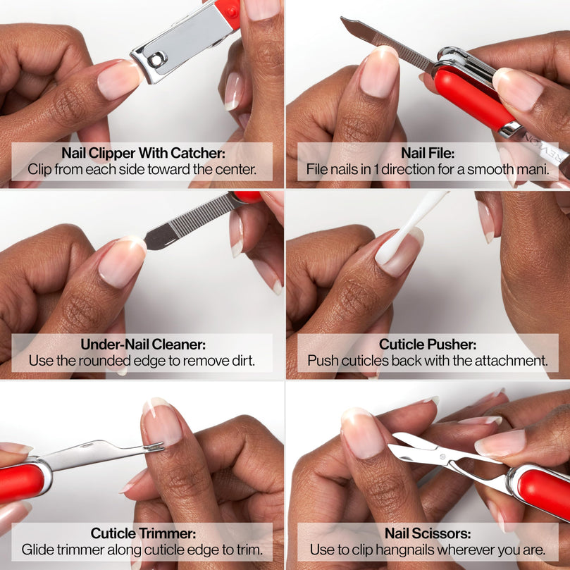 Revlon All in One Stainless Steel Fingernail Clipper, Silver, 1 Count