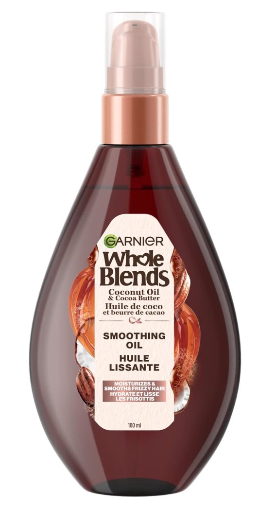 Garnier Whole Blends Smoothing Oil with Coconut Oil & Cocoa Butter Extracts, 2 count