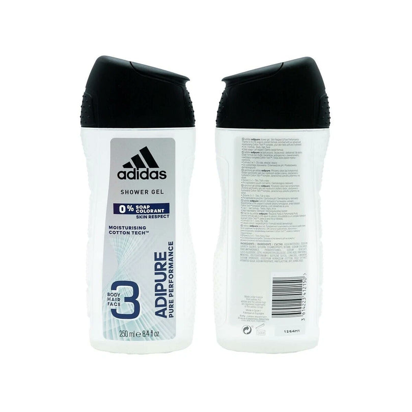 Adidas 3-in-1 Adipure Pure Performance Shower Gel For Men 8.4 oz