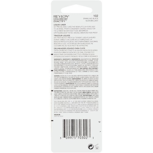 REVLON ColorStay Exactify Liquid Liner, Sparkling Black - Waterproof Eye Liner