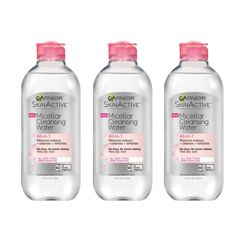 Garnier SkinActive Micellar Cleansing Water 13.5 Fl Oz (Pack of 3)