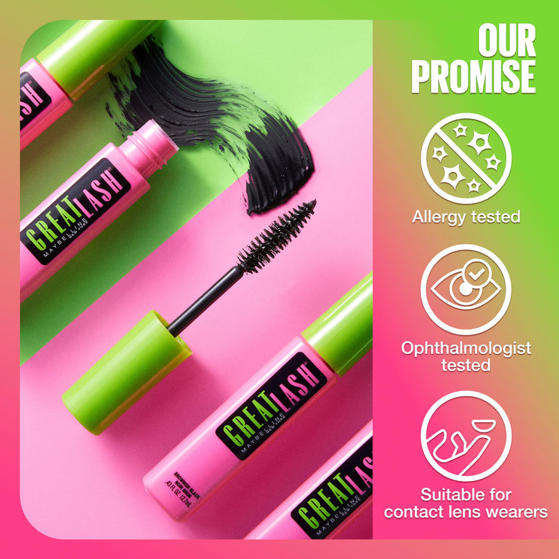 Maybelline Great Lash Waterproof Mascara - Very Black - 2 Pack