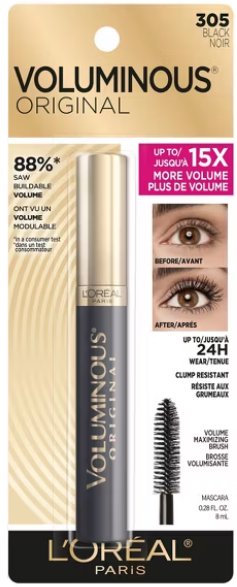 Loreal Paris Original Voluminous Mascara 305 Black (2 Count)