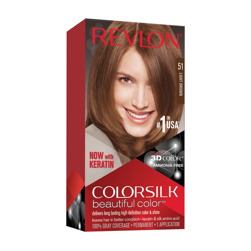 Revlon Colorsilk Beautiful Color Permanent Hair Color 51 Light Brown