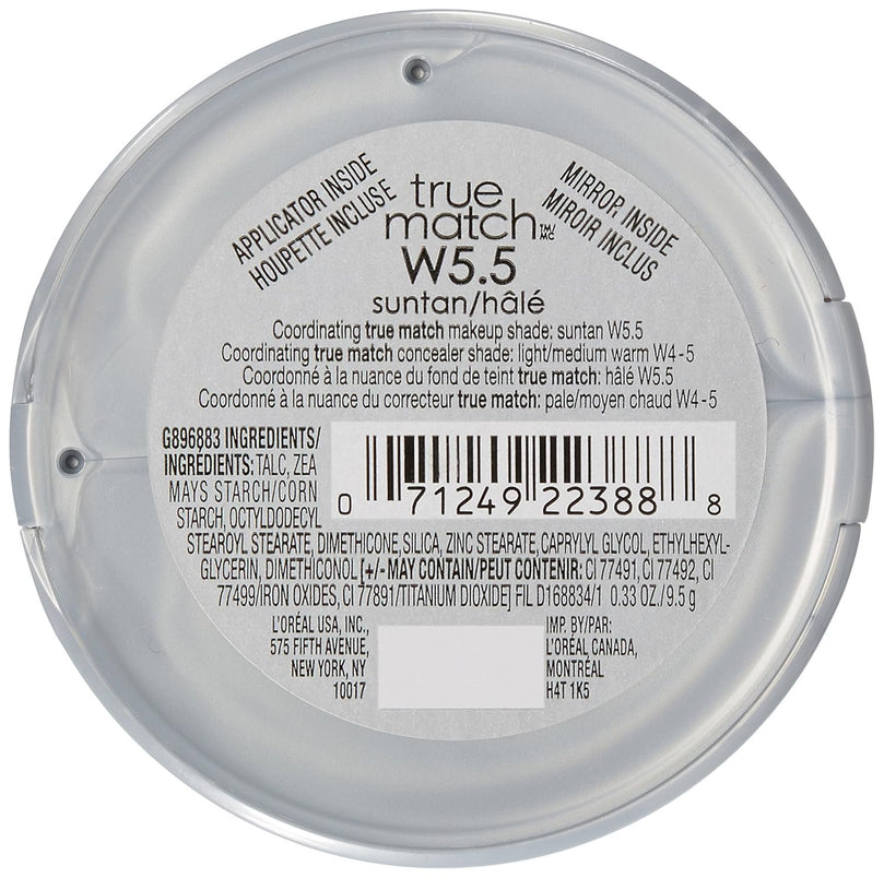 Loreal Paris True Match Powder W5.5 Suntan 0.33 Oz