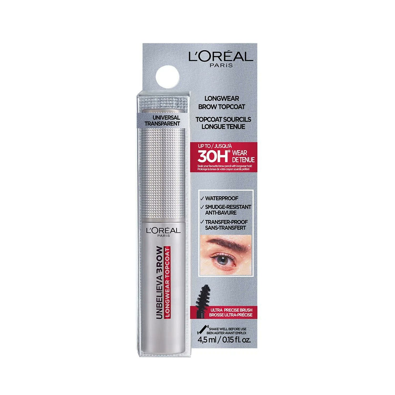 Loreal Paris Unbelieva-Brow Longwear Waterproof Eyebrow Topcoat, Universal Transparent
