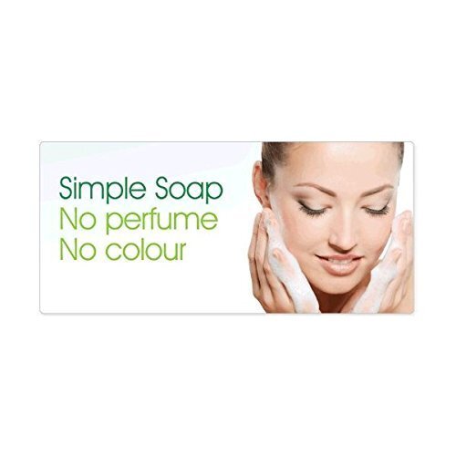 Simple Pure Soap for Sensitive Skin, 100g Bar Soap Twin Pack (4 Bars Total) - Unscented, Hypoallergenic