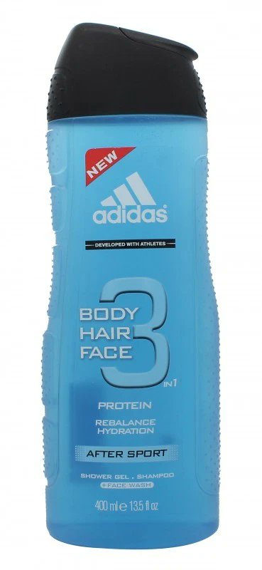 Adidas After Sport 3-In-1 Shower Gel Hydrating Body Hair Face Wash 400ml
