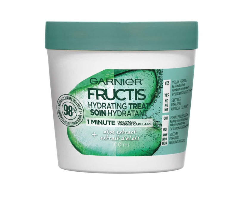 Garnier Fructis Hydrating Treat 1 Minute Hair Mask with Aloe Extract 3.4 fl oz
