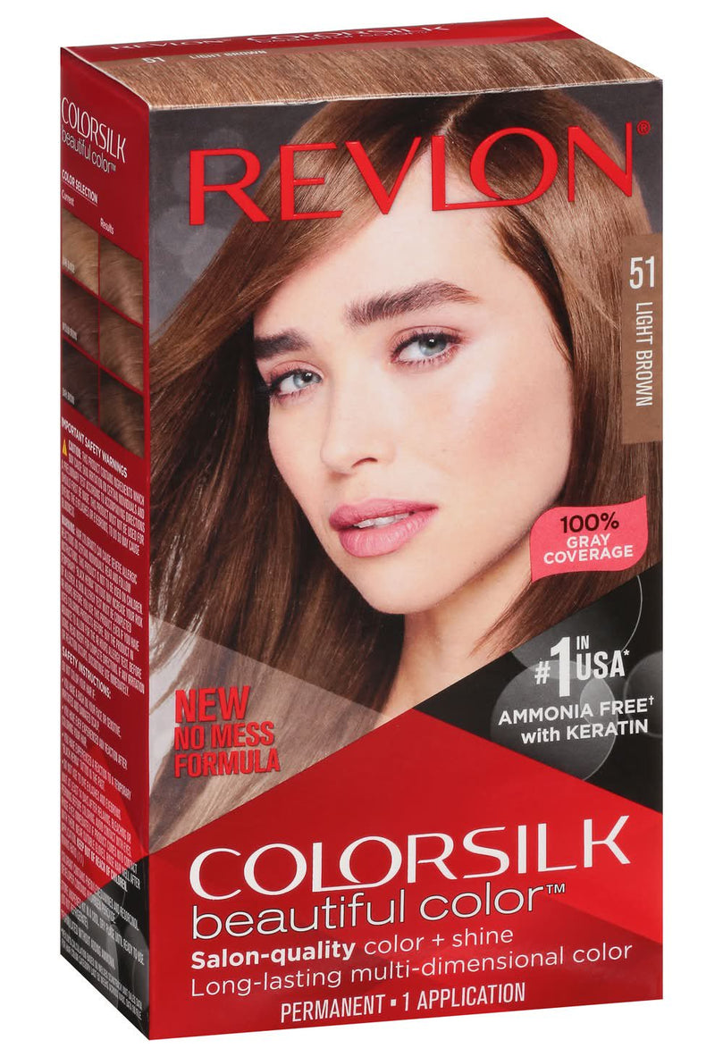 Revlon Colorsilk Beautiful Color Permanent Hair Color 51 Light Brown