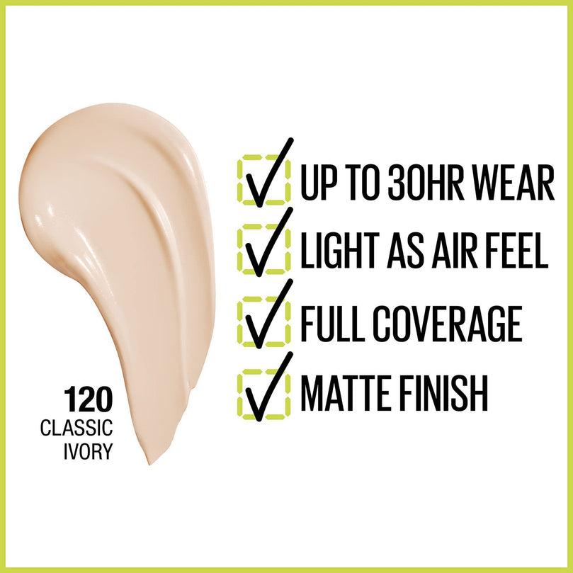 Maybelline Super Stay Full Coverage Foundation 120 Classic Ivory 1 Fl Oz
