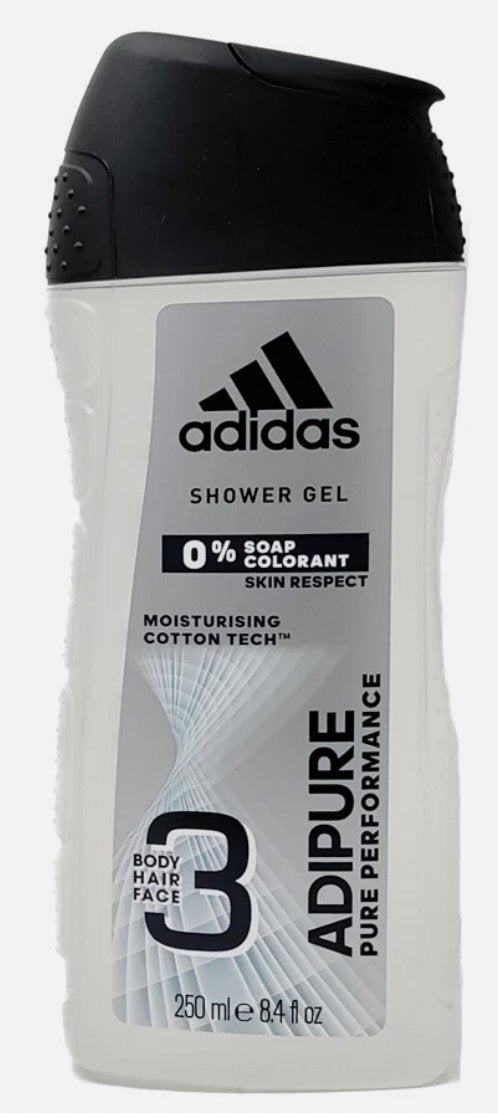 Adidas 3-in-1 Adipure Pure Performance Shower Gel For Men 8.4 oz
