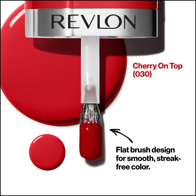 Revlon Ultra HD Snap Nail Color, 100% Vegan Glossy Polish, No Base or Top Coat Needed, 030 Cherry On Top, 0.27 fl oz