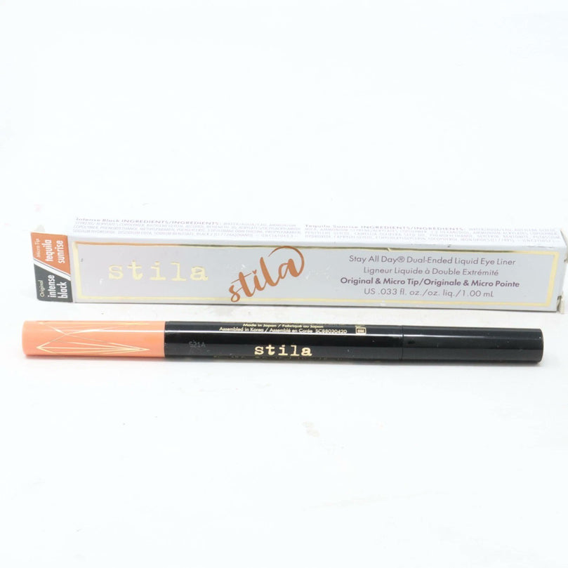 Stila Stay All Day Dual-Ended Liquid Eye Liner Original & Micro Tip Intense Black & Tequila
