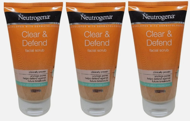Neutrogena Clear & Defend Facial Scrub 150 ml (3 PACK)