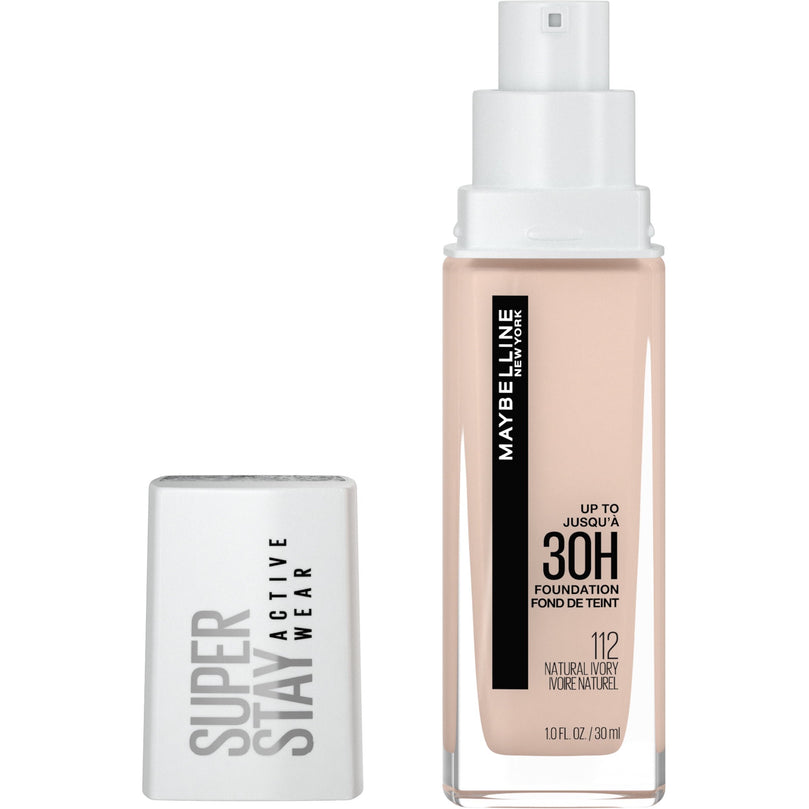 Maybelline Super Stay Full Coverage Liquid Foundation Active Wear Makeup, Up to 30Hr Wear, Transfer, Sweat & Water Resistant, Matte Finish, Natural Ivory, 1 Count