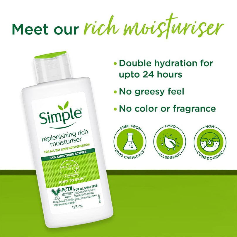 Simple Kind to Skin Replenishing Rich Moisturiser 4.2 oz (2 Pack)