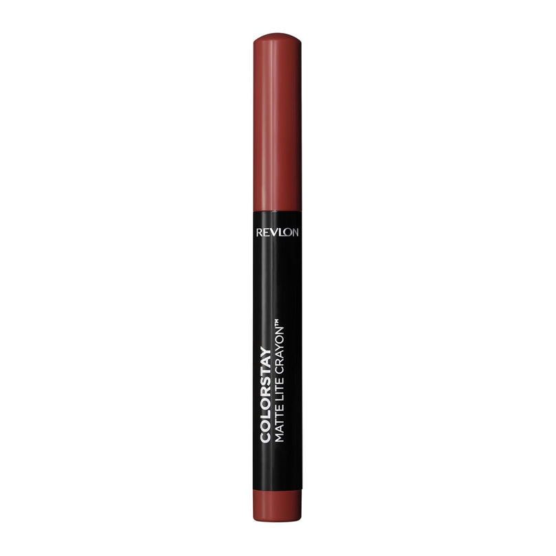 Revlon ColorStay Matte Lite Crayon Lipstick with Built-in Sharpener, Smudgeproof, Water-Resistant, 003 Soufflé All Day, 0.049 oz